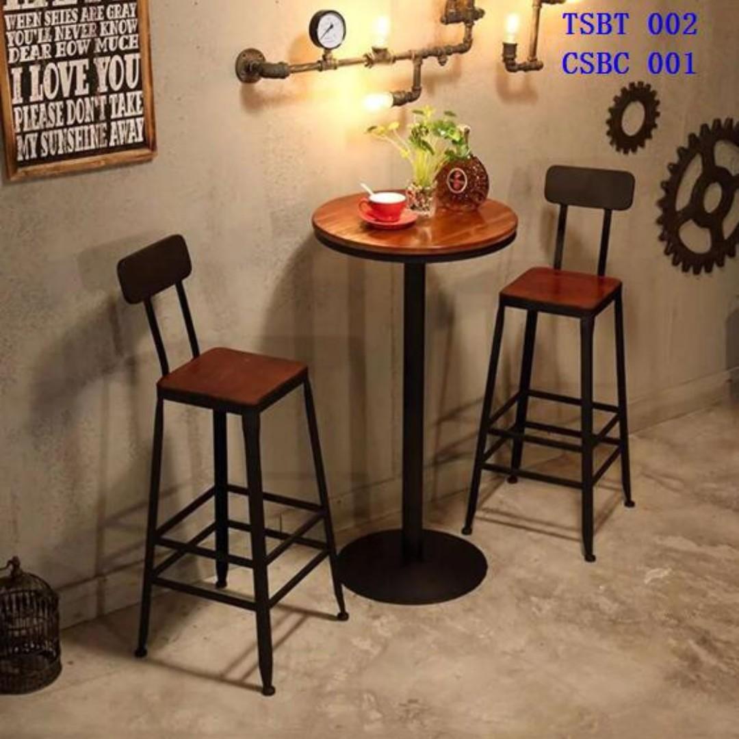 Bar001 Solid wood high bar chair table various types , Furniture & Home