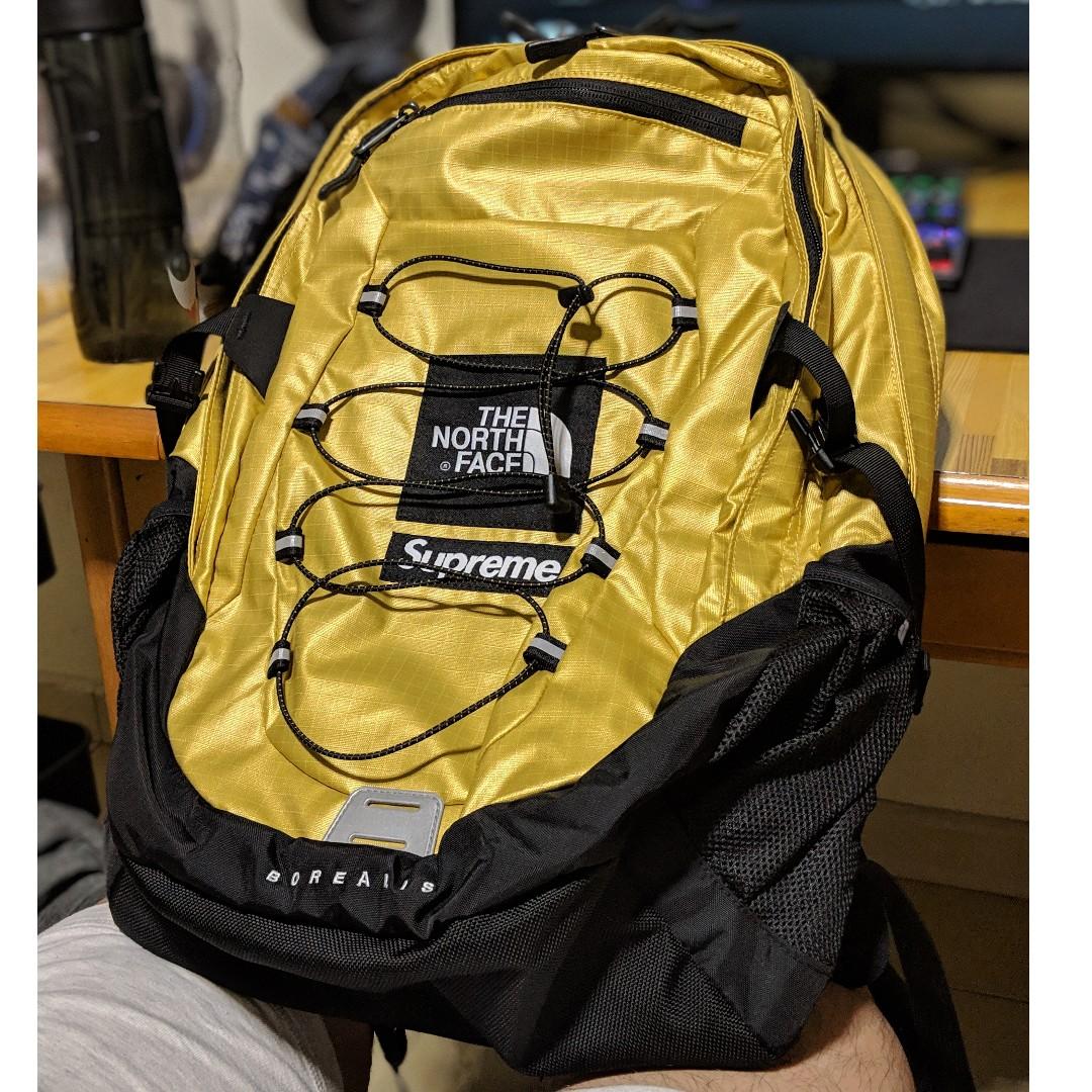 Supreme x Northface SS18 Borealis Backpack Gold