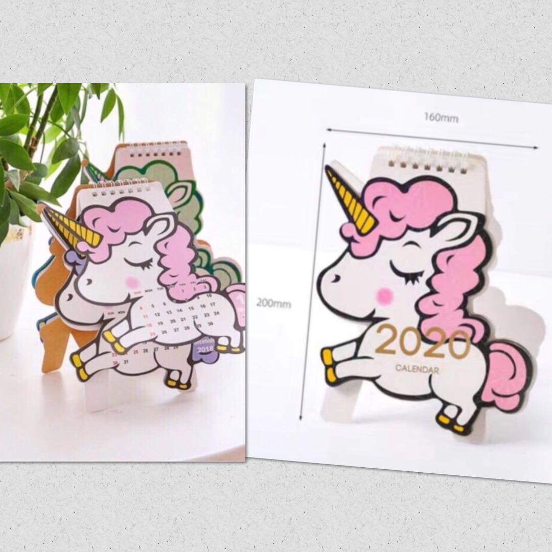 Unicorn Desk Calendar, Looking For on Carousell