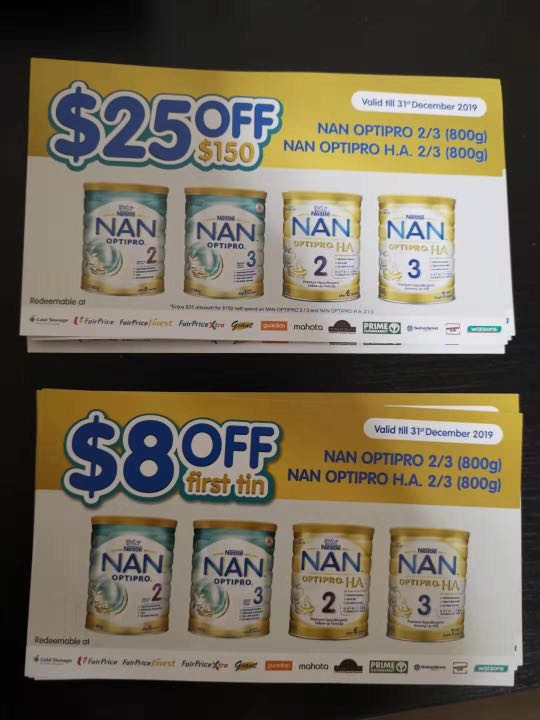 Voucher Nan formula milk stage 2&3, Babies & Kids, Nursing & Feeding