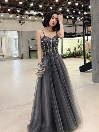 Grey prom dress with sparks