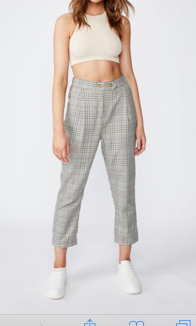 Plaid pants cotton on outlet