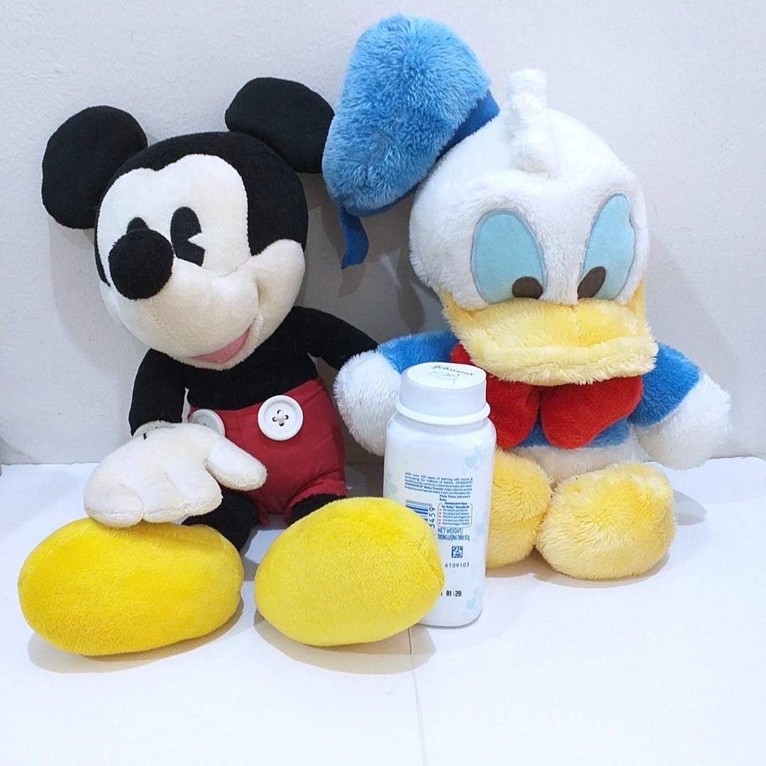 Authentic Disney stuffed toys (Category: Plushies & Soft Toys) located in Manila. Submitted by tinyminimalist (Listing ID 266396970, Image 2). Description: ***PLEASE READ*** Authentic Disney stuffed toys in excellent used condition. Hardly played with. Just stored in our toy bin. Mickey mouse & Donald Duck plushies only. Baby powder only included as size reference. Php300 EACH or take both for Php500. Shipping via Fastrack. Fee care of buyer. Shi