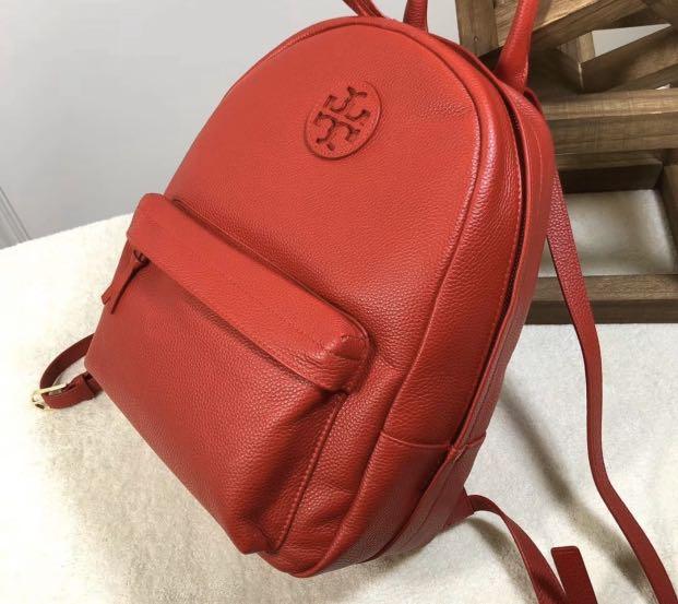 Tory burch red backpack 2025