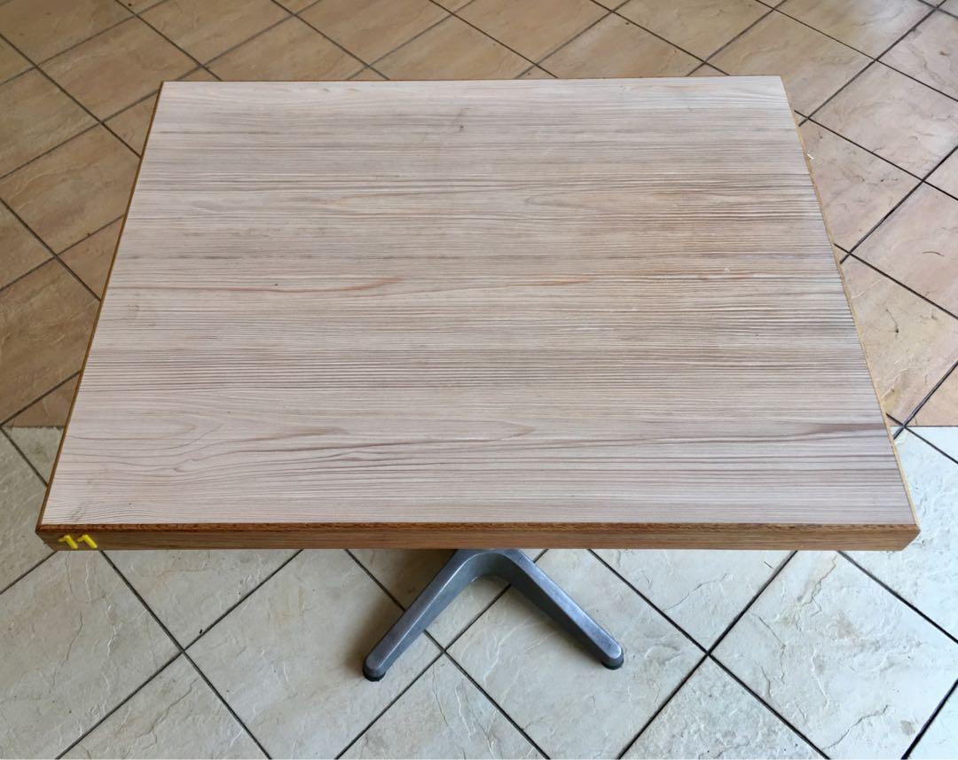 Cafe Table Top (Category: Tables & Sets) located in Petaling Jaya. Submitted by chrisclgoh (Listing ID 266312332, Image 2). Description: Solid wood table top with textured wood grain surface & Nyatoh edging/trims. 18 pieces available @ RM60/pc. TOP ONLY, WITHOUT LEGS. . Size- 30” (L) x 22” (W) x 30” (H) (76 x 56 x 76 cm). Full payment on self pick up. Transportation can be arranged at buyer’s cost. .
