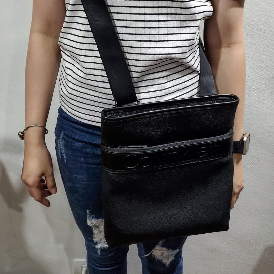 Calvin Klein leather bag (authentic), Men's Fashion, Bags, Sling Bags on  Carousell