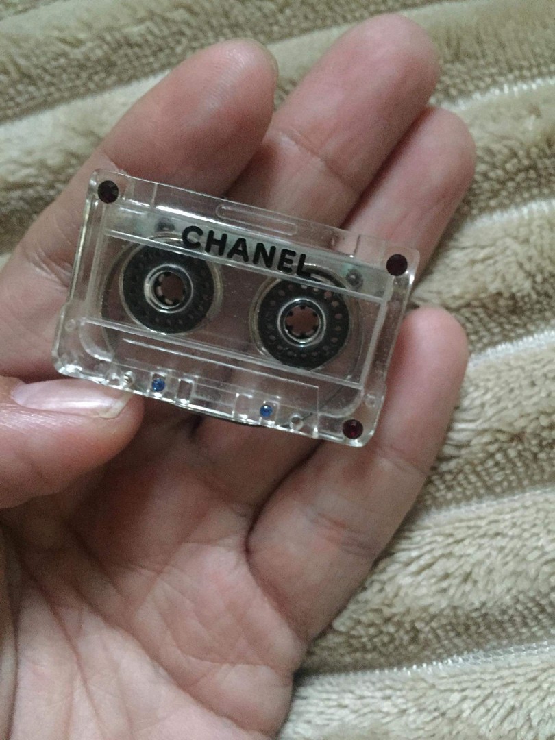 Chanel - 04P 'Chanel' Cassette Tape - Resin / Black Brooch