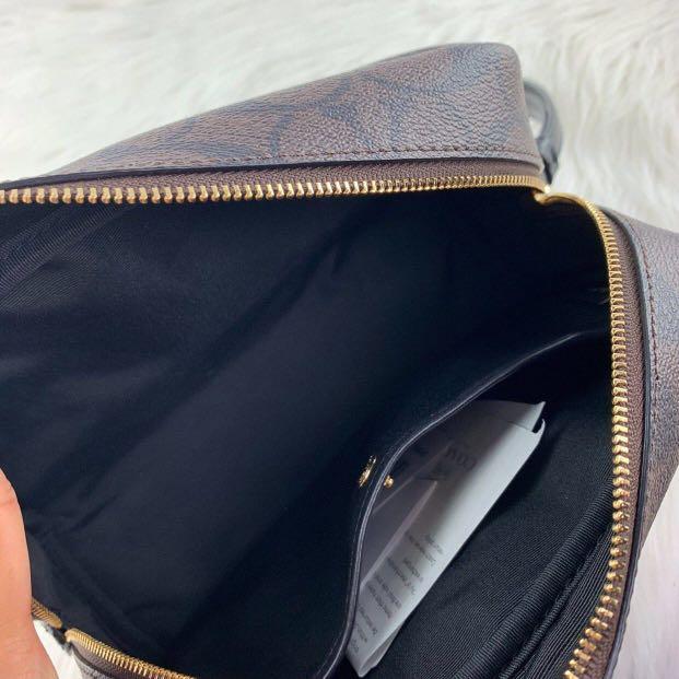 Coach Boxy Cosmetic Case in Signature Canvas Brown/Black, Luxury, Bags