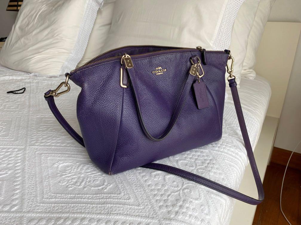 Purple coach crossbody purse clearance