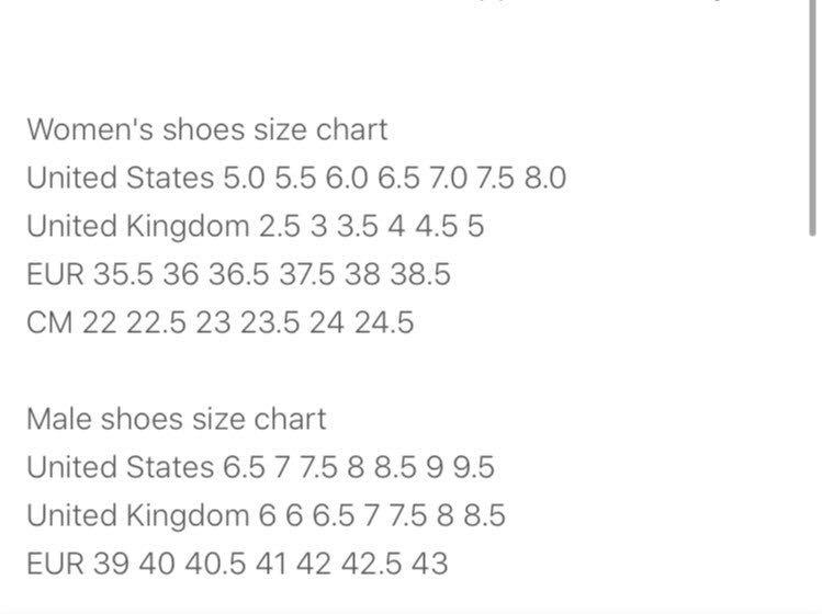 continental shoe size