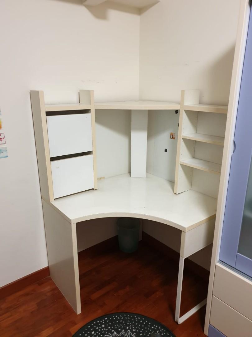 Corner Study Table With Shelves Furniture Tables Chairs On