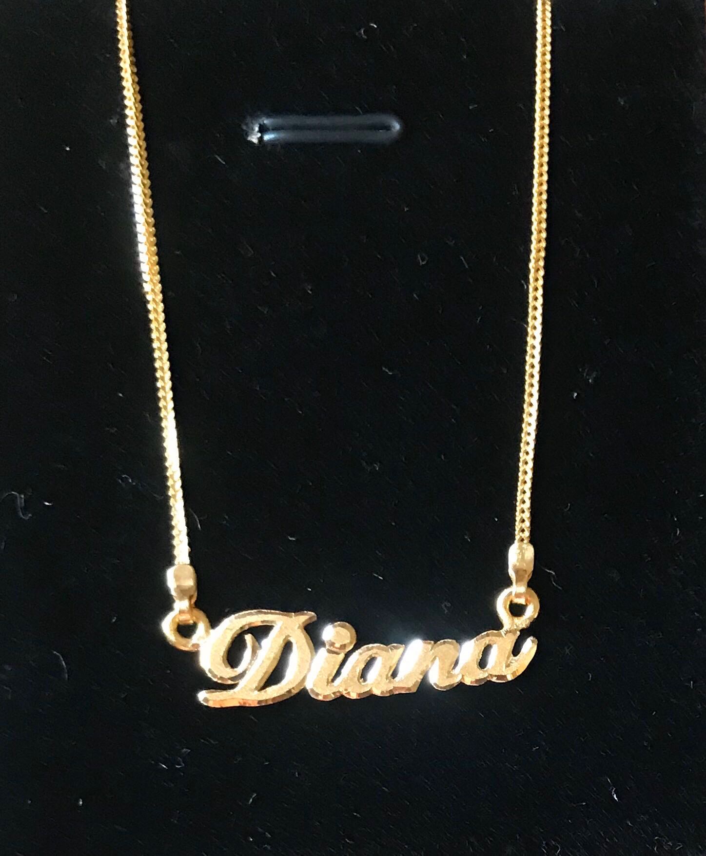 Custom name necklace 916 gold, Women's 