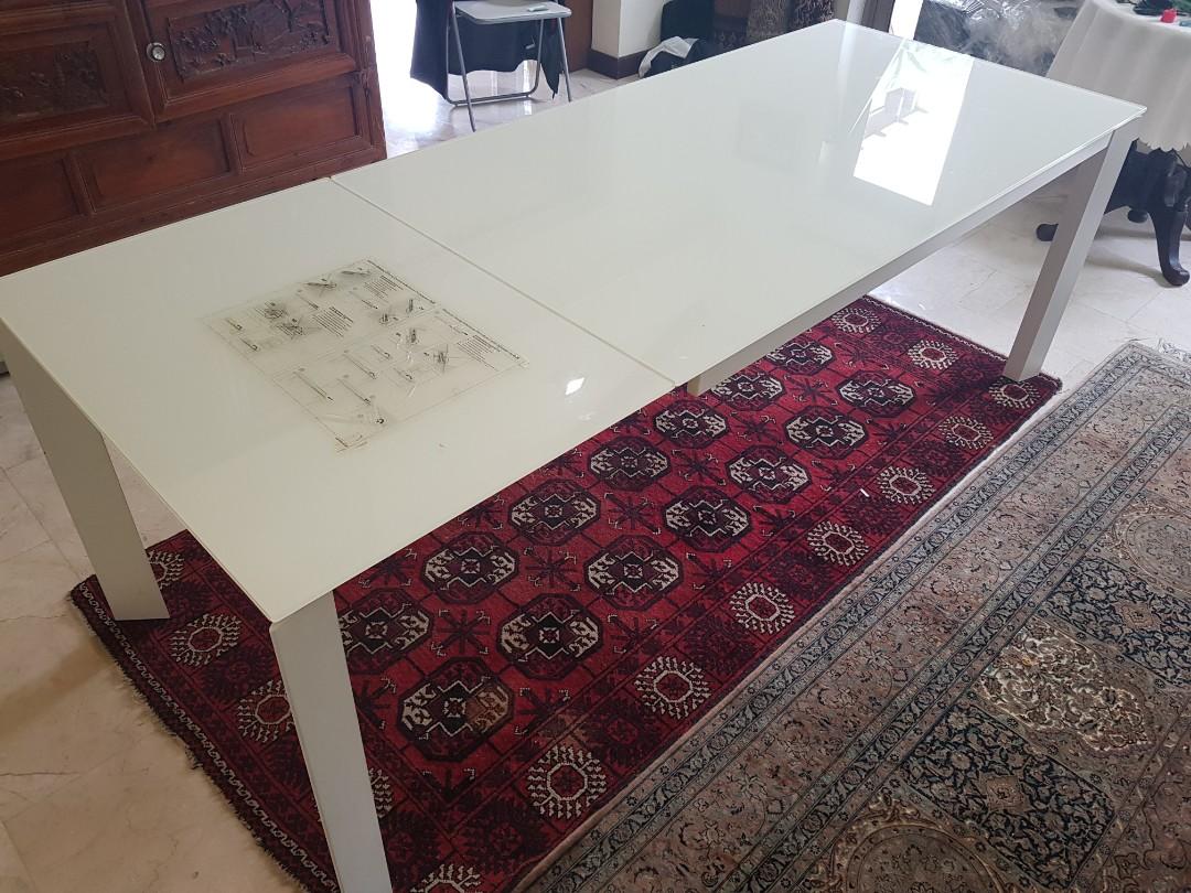 dining table calligaris delta tempered glass furniture home living furniture tables sets on carousell