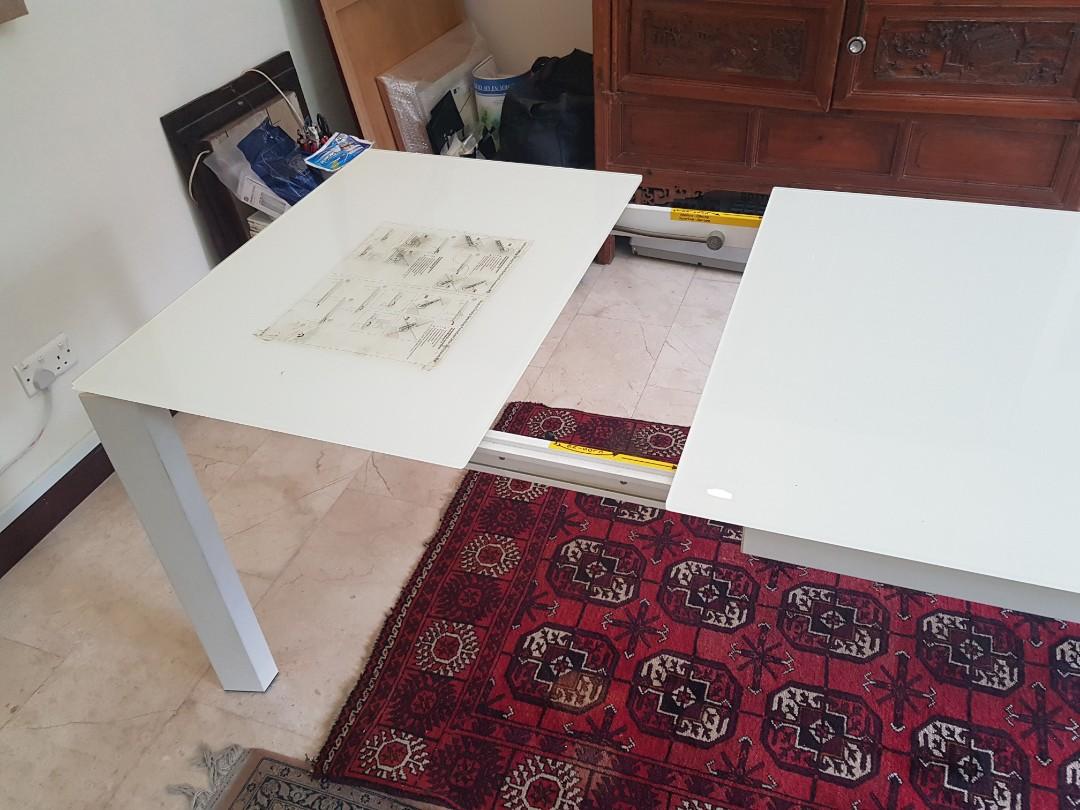 dining table calligaris delta tempered glass furniture home living furniture tables sets on carousell