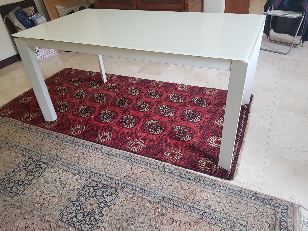 dining table calligaris delta tempered glass furniture home living furniture tables sets on carousell