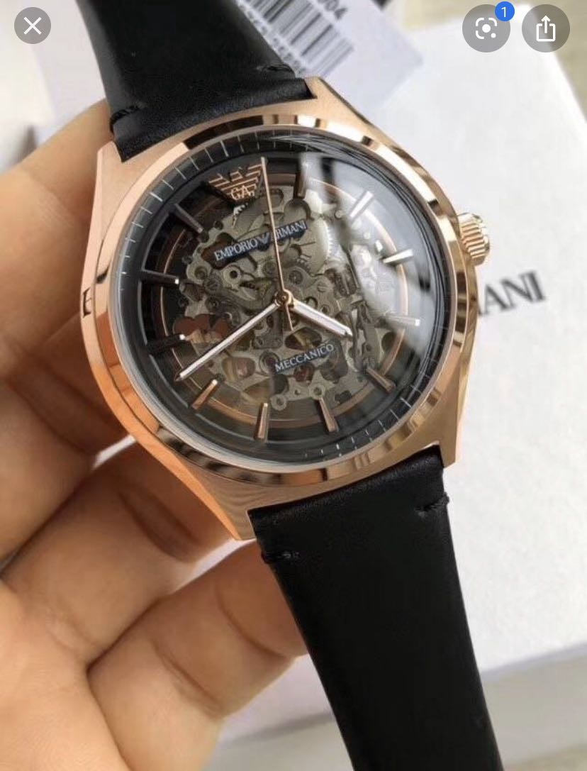 armani skeleton watch