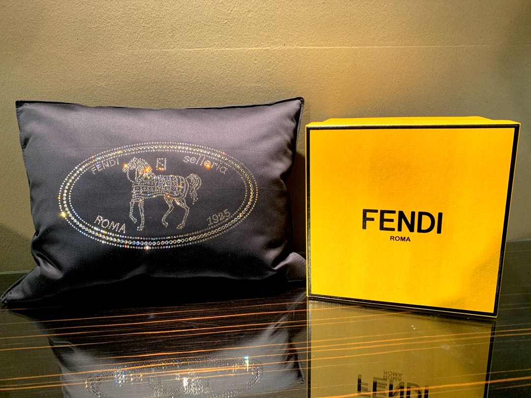 Fendi Casa Cushion Horse Swarovski 30*40, Furniture & Home Living, Home Decor, Cushions
