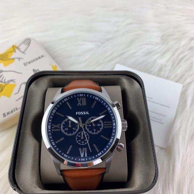 Fossil Flynn Chronograph Brown Leather Watch BQ 2125ie