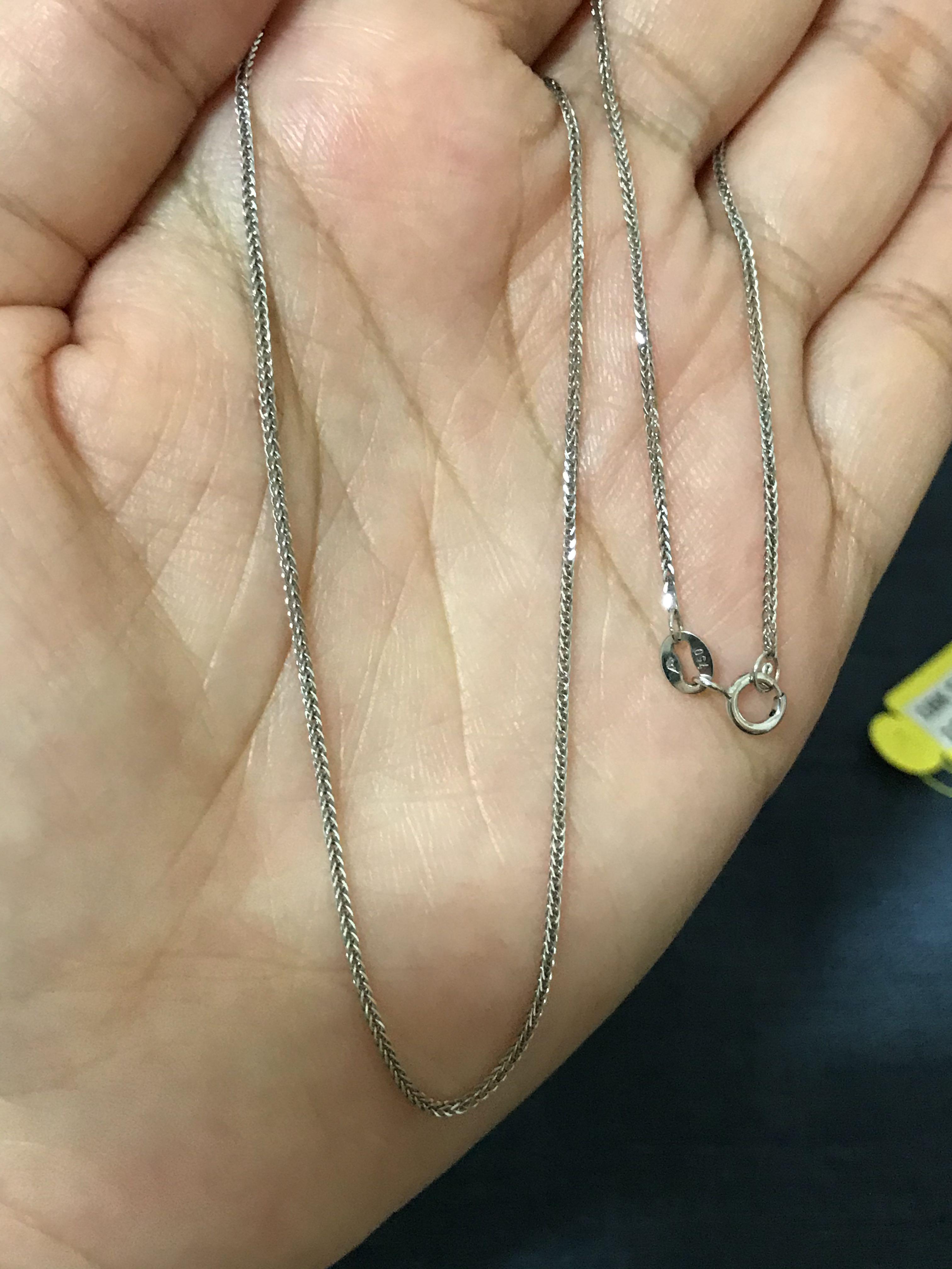 Instock Foxtail Chain Genuine 18K 750 White Gold