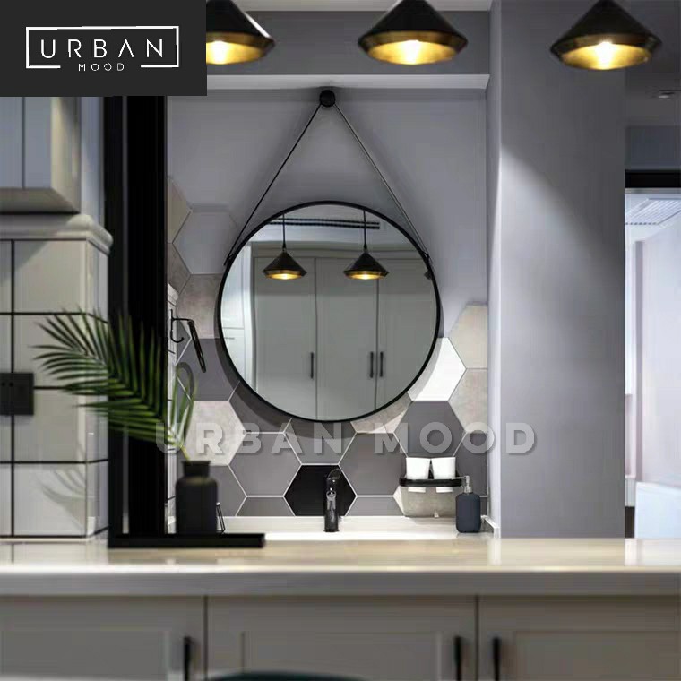 JENSON Modern Industrial Wall Mirror, Furniture & Home Living, Home