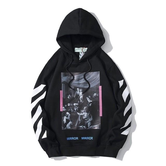 Offwhite sweatshirt sweater last supper design mirror hoody Men s Fashion Tops Sets Hoodies on Carousell