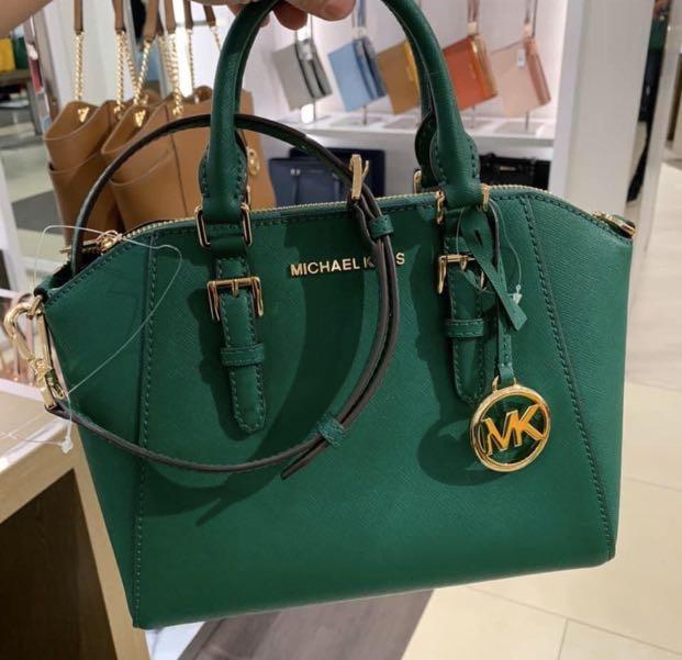 ON HAND MK CIARA SATCHEL MEDIUM GREEN