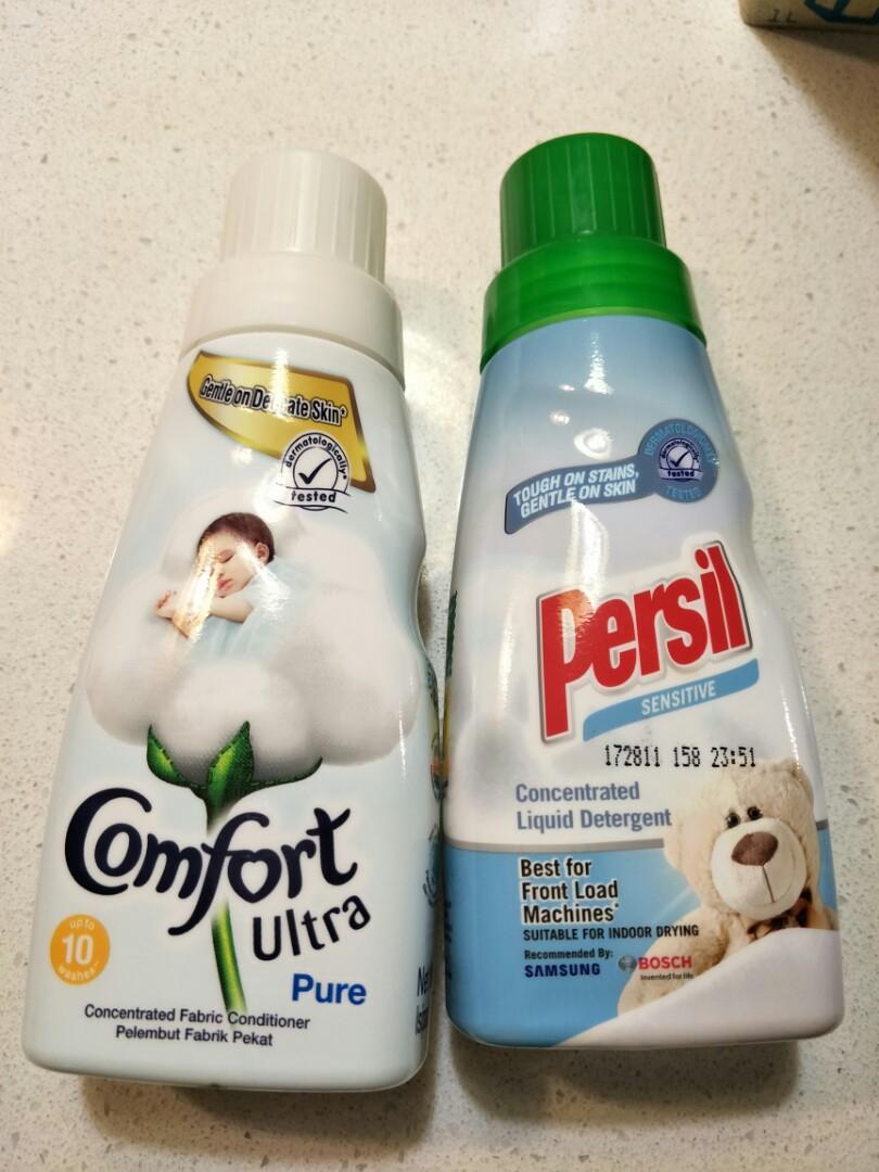 Persil concentrated liquid detergent and Comfort Ultra concentrated