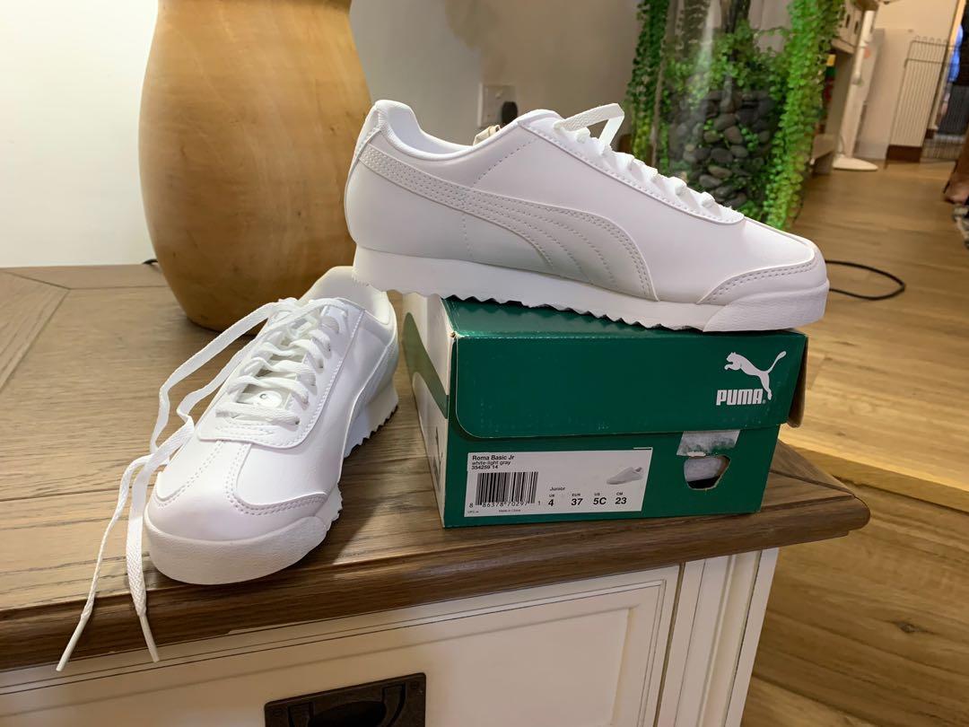 puma roma basic white sneakers