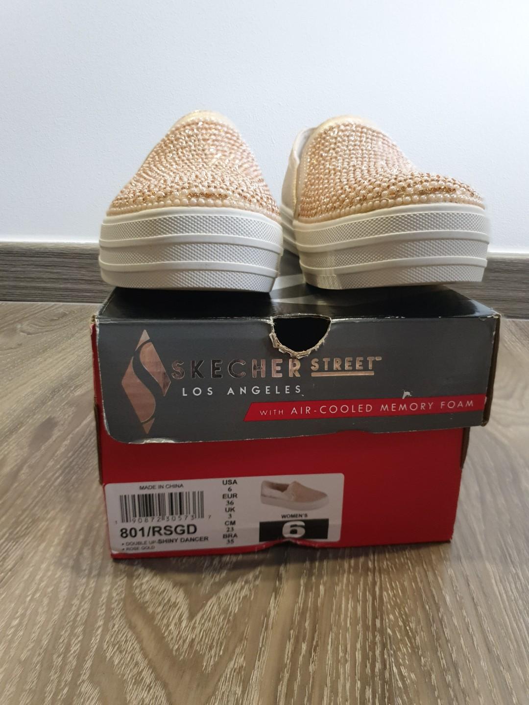 Skechers double up shiny dancer rose gold store