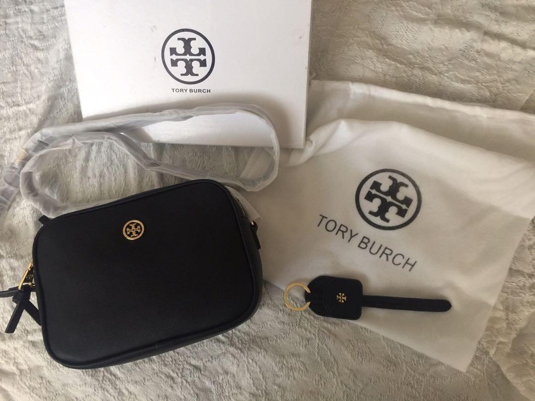 Tory Burch Robinson double zip crossbody, Women's Fashion, Bags