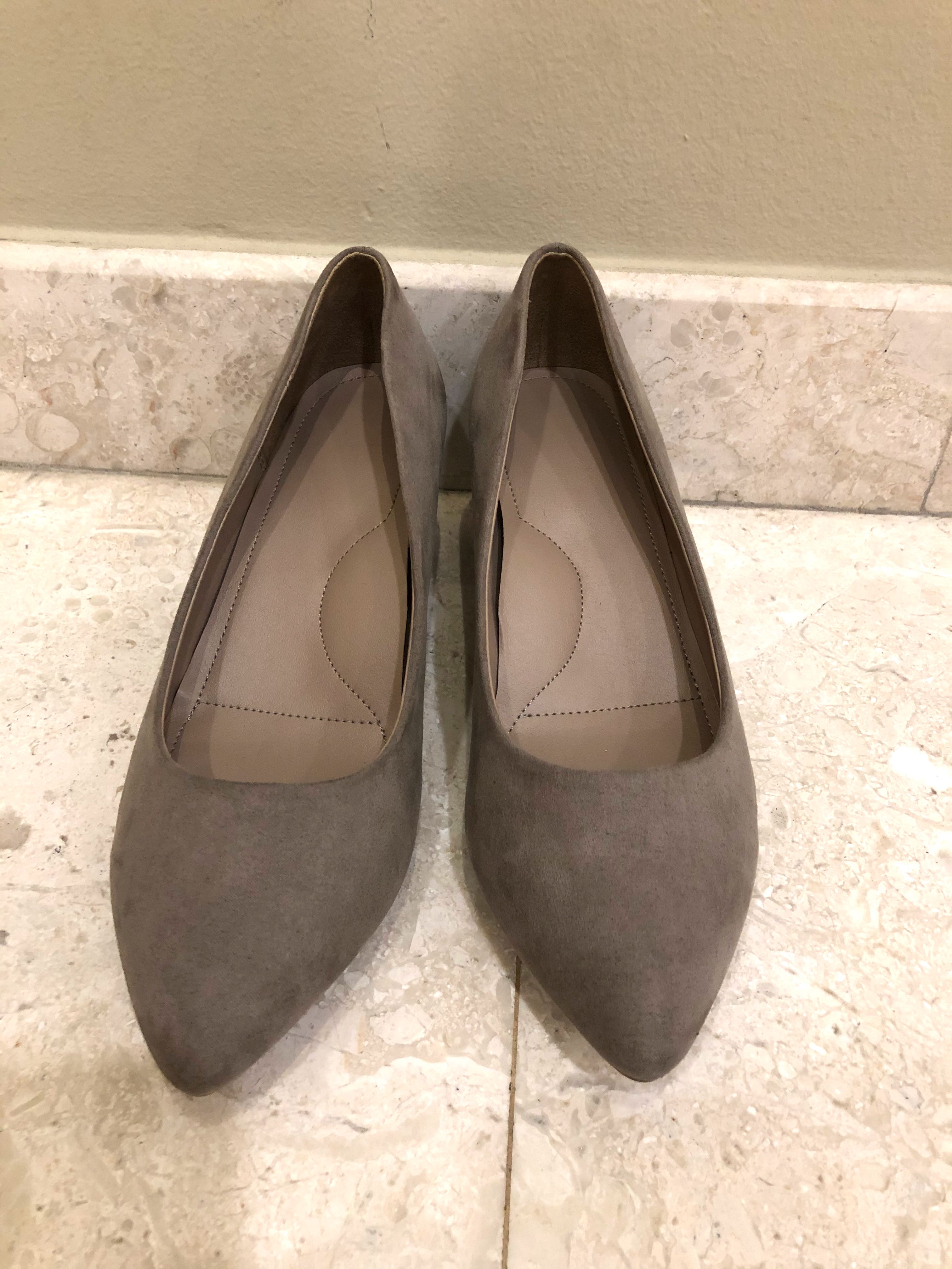 Uniqlo Grey Block Heels, Women's 