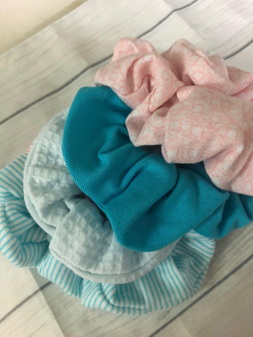 Vsco Set Of 4 Combo Blue Pink Scrunchies Women S Fashion