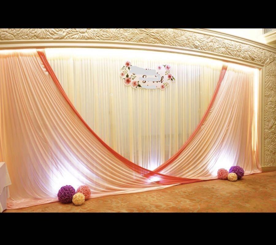 Wedding Backdrop Decoration 紗幔婚禮佈置背景布結婚婚宴 手作 自家設計 其他 Carousell