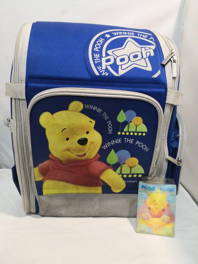 Winnie the Pooh neoprene foldable backpack (Category: Diaper Bags & Wetbags) located in Quezon City. Submitted by angeleye7.authentic.source (Listing ID 266345512, Image 1). Description: Official winnie the Pooh neoprene Backpack Blue and gray combination Kids school backpack Foldable and easy to clean.