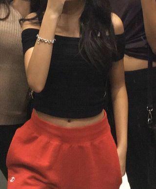 Garage Black crop top