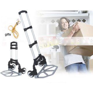 DIRECT DELIVERY Aluminum Alloy Portable Foldable Luggage Metal Trolley Push Cart