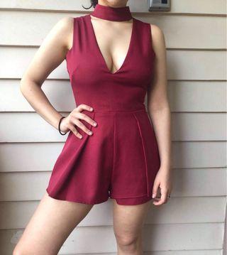Luvalot wine playsuit