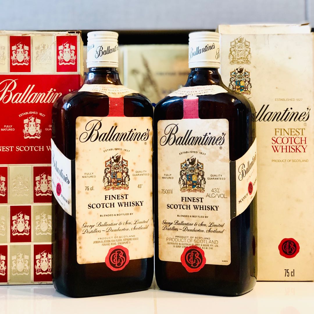 1970 Ballantines Finest Old Scotch Whisky w Box 750ml, Food