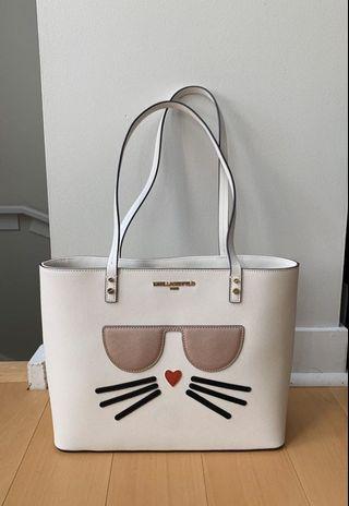 Karl Lagerfeld Saffiano Leather Cat Purse