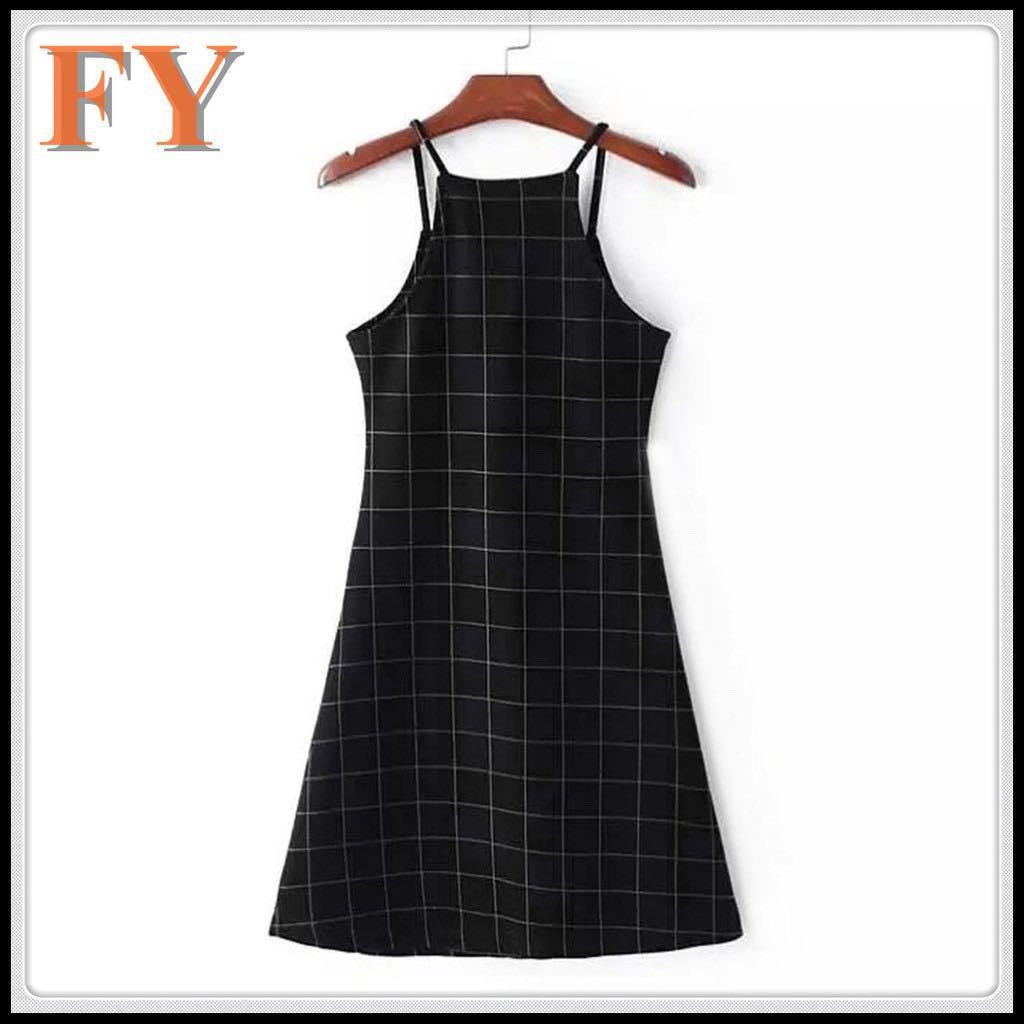Gingham spaghetti cheap strap dress