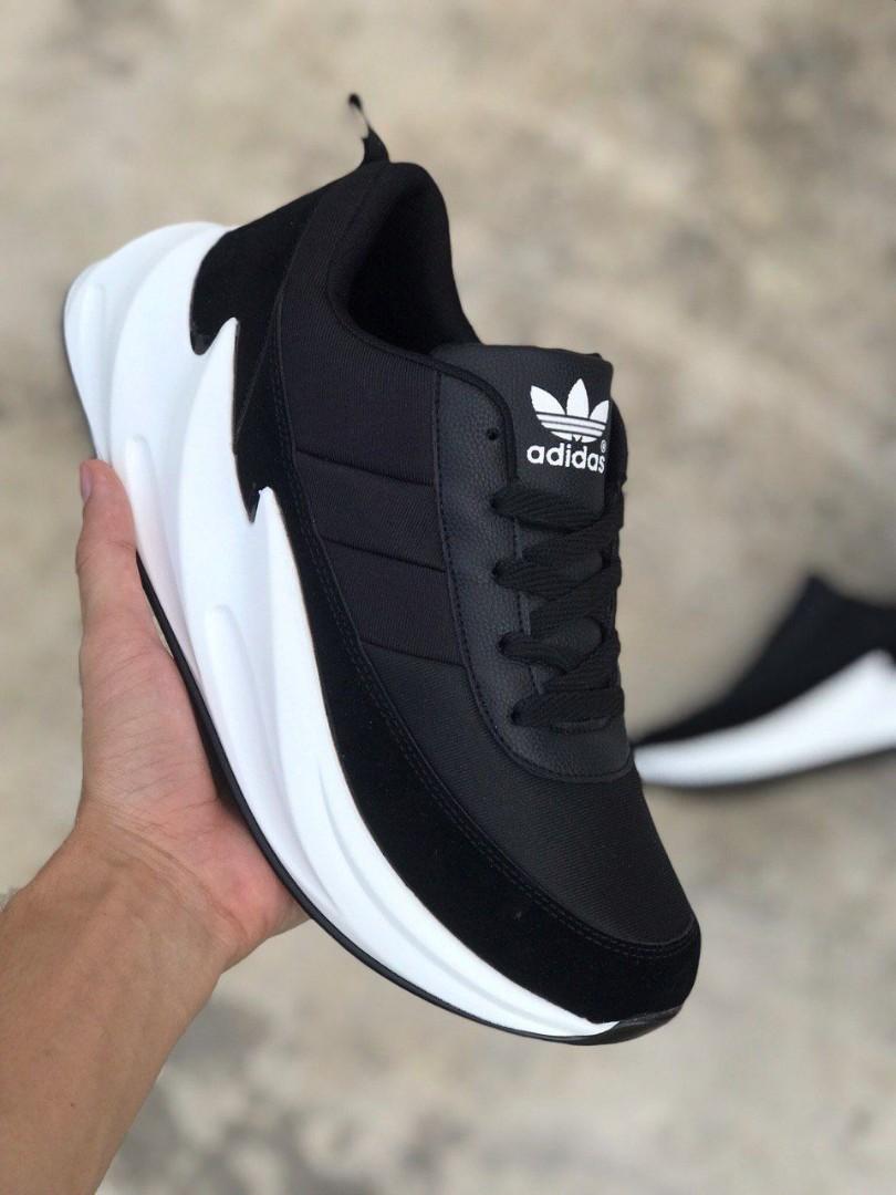 adidas shark black and white