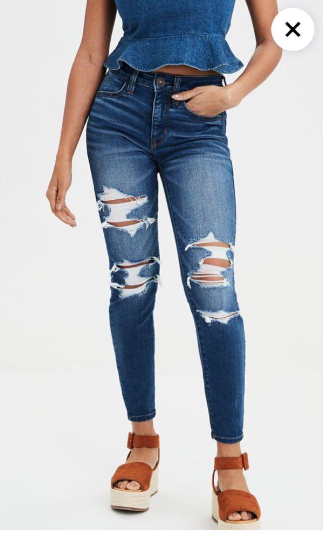 high-waisted ripped jeggings 