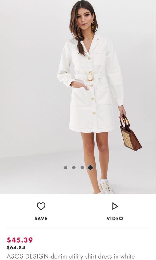 Asos white denim dress new arrivals