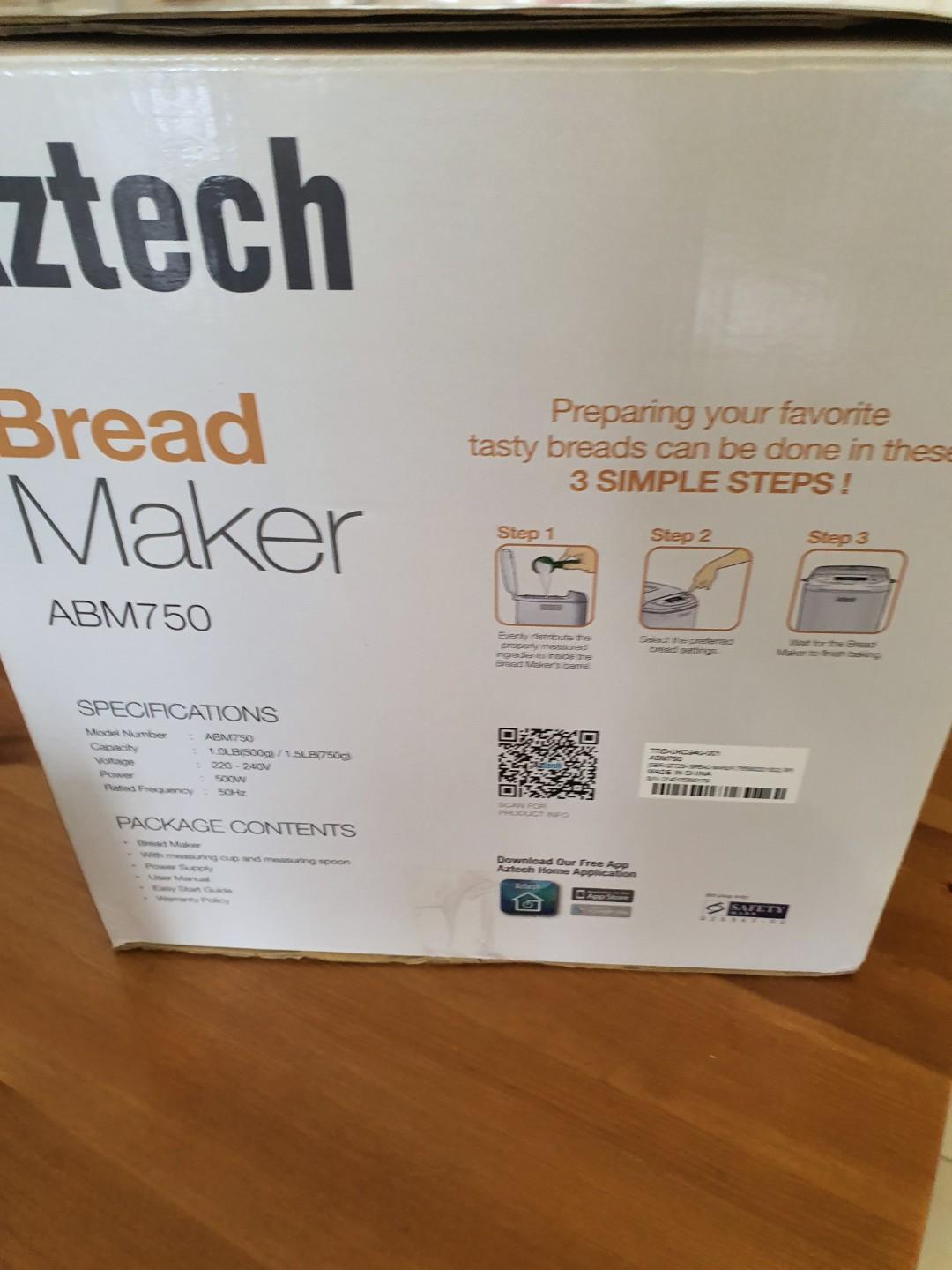 Aztech ABM750 Bread maker yogurt machine as new, TV & Home Appliances