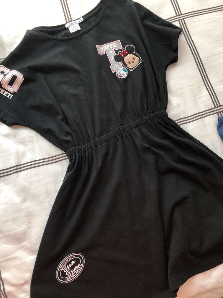 Black Tsum Tsum Dress Women S Fashion Dresses Sets Dresses On Carousell
