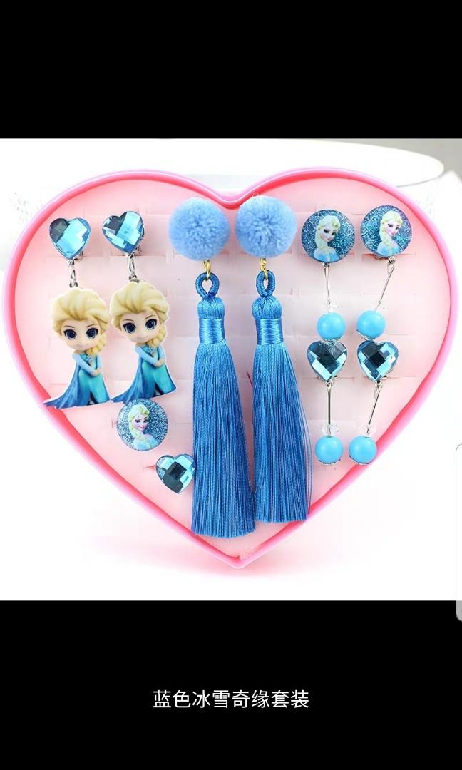 Frozen clip on earrings top