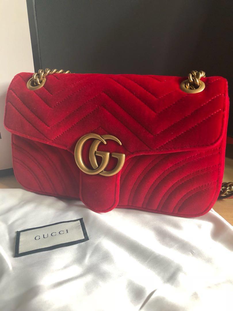 Gg marmont velvet cheap shoulder bag price