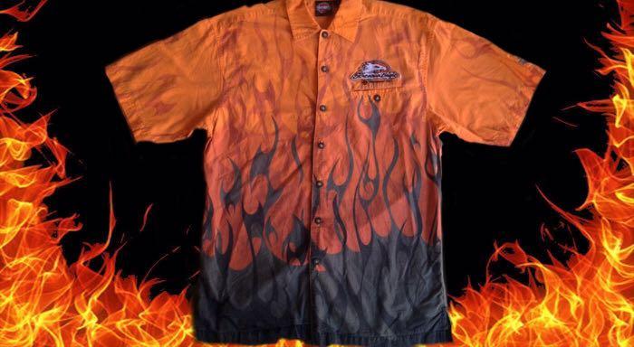 Harley davidson clearance flame shirt