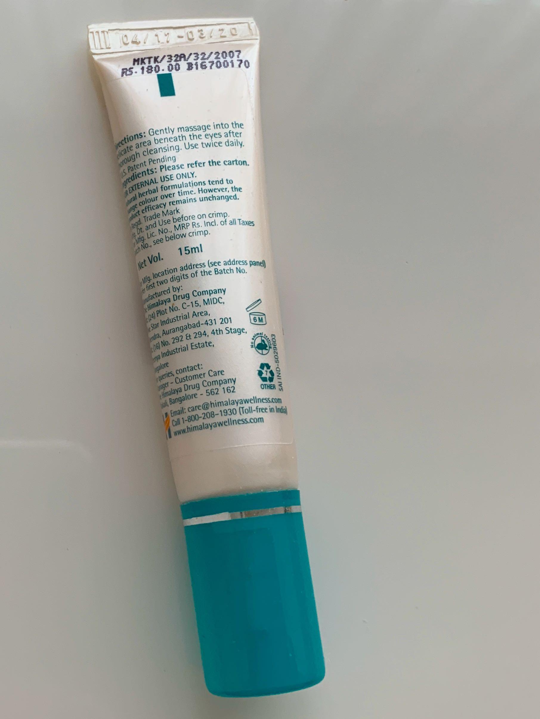 Himalaya Under Eye Cream 15ml For Dark Circles Health Beauty Face Skin Care On Carousell