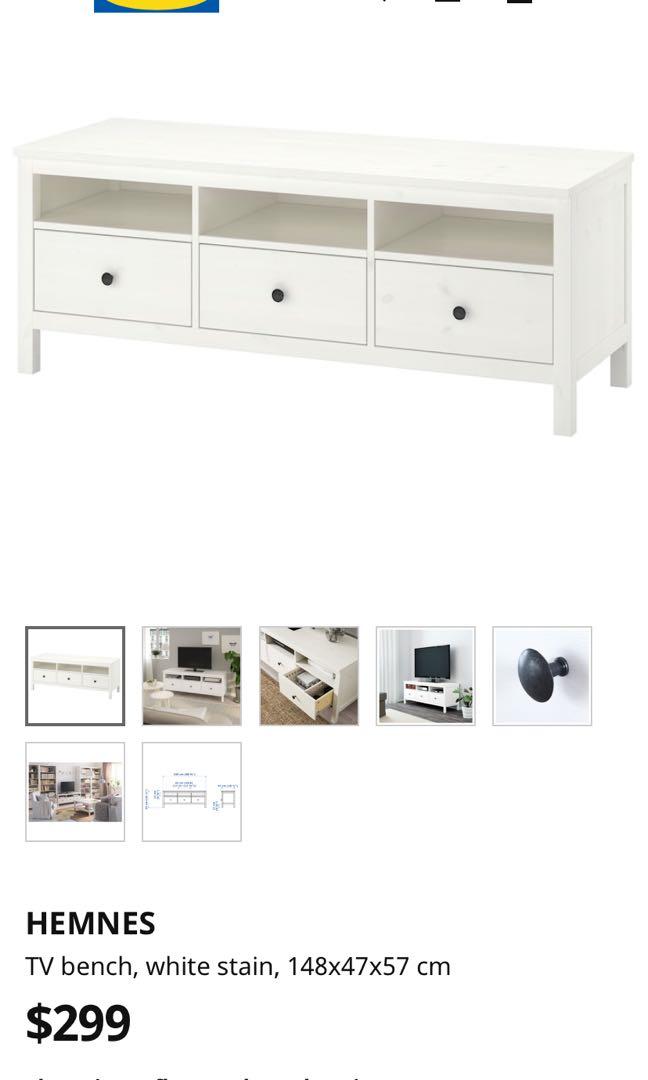 Ikea Hemnes Tv Bench Furniture Shelves Drawers On Carousell